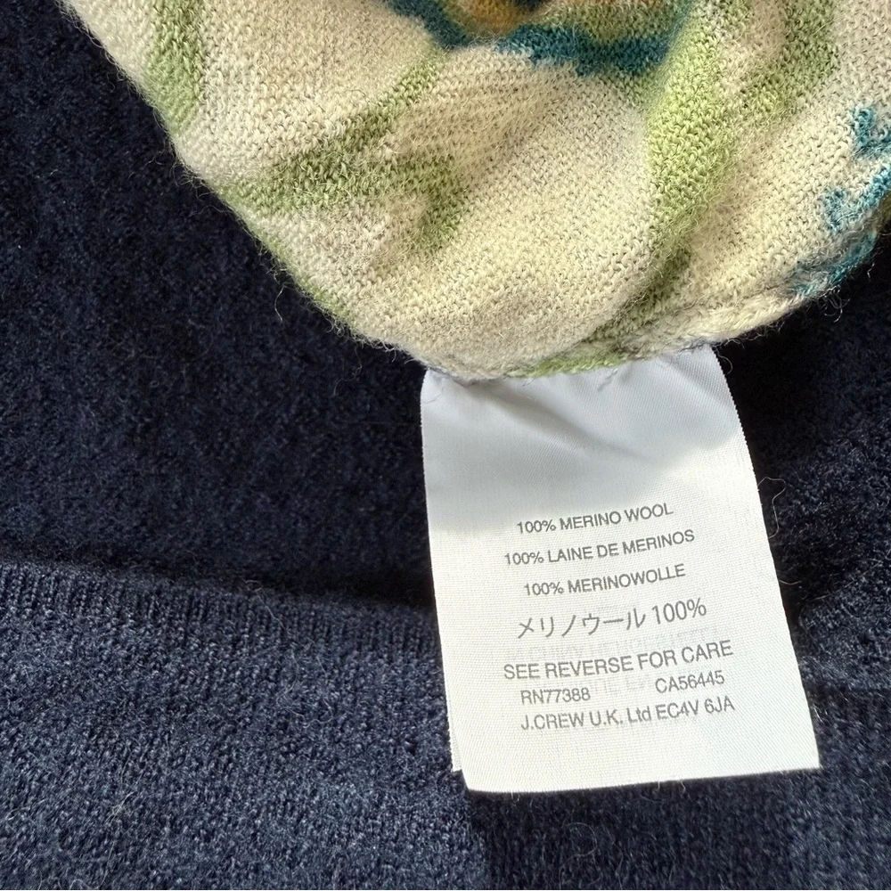 J.Crew 100% Merino Wool Floral Print Sweater